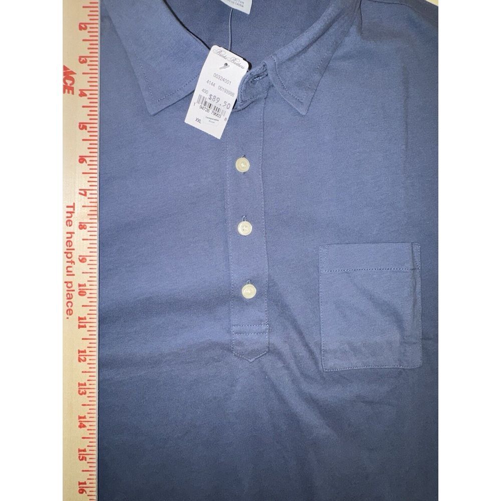 Brooks Brothers Polo Shirt Blue 93986 Brand New With Tags Slim Fit XL - Picture 2 of 4